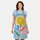 Tablier Fleur abstraite Dandelion Blocs de couleur Moderne (Porté)