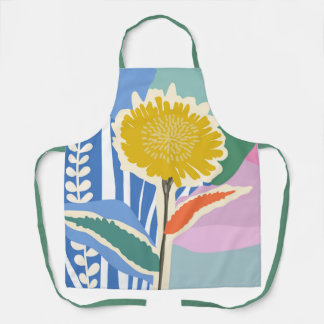 Tablier Fleur abstraite Dandelion Blocs de couleur Moderne