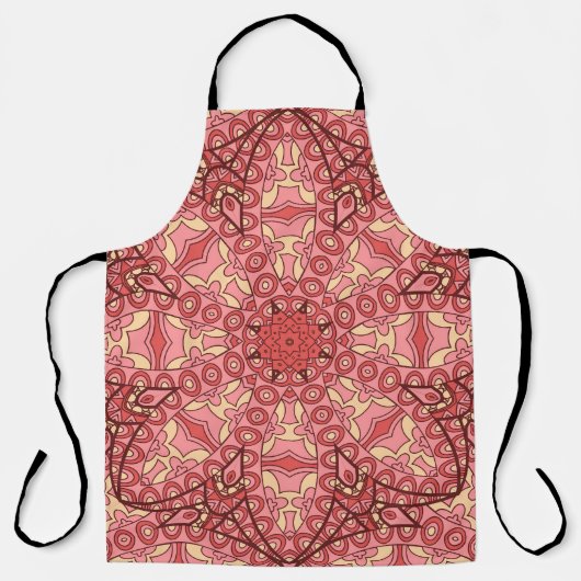 Tablier Fleur Abstraite Ethnique, Mandalas Sans Seamless. (Recto)