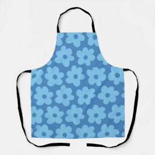 Tablier Fleur bleue fantaisiste Rétro, Joyeuse, Chic