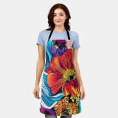 Tablier Fleur colorée (Porté)