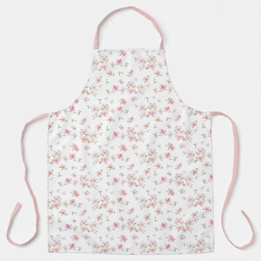 Tablier Fleur d'aquarelle rose pâle (Recto)