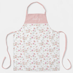 Tablier Fleur d'aquarelle rose pâle