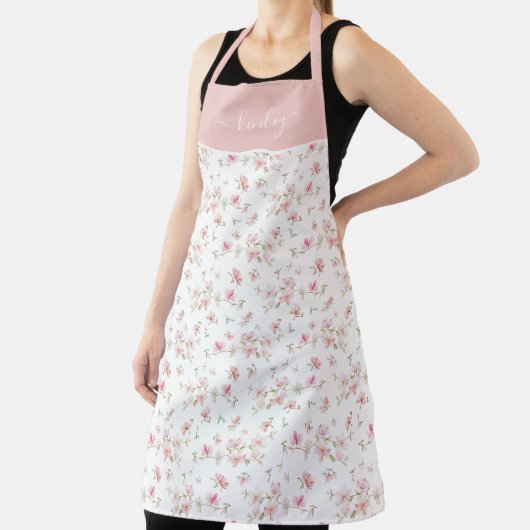 Tablier Fleur d'aquarelle rose pâle (Insitu)