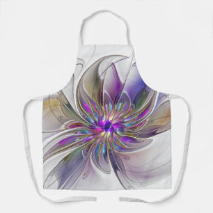 Tablier Fleur d'art Abstrait, énergique et coloré