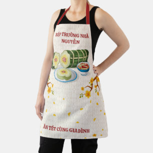 Tablier Fleur d'Art de Banh Tet du Chef de Famille Vietnam