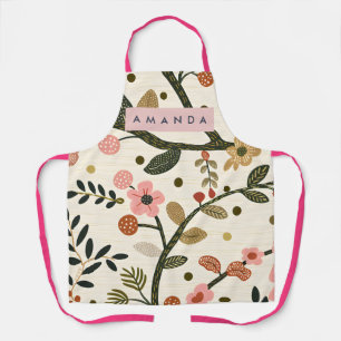 Tablier Fleur d'Automne Rétro Fantaisiste Personnalisée