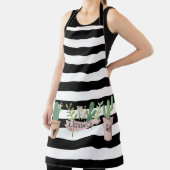 Tablier Fleur de cactus rayures noir et blanc (Insitu)