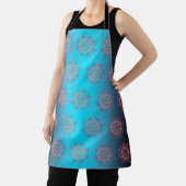 Tablier Fleur de cerise et poisson rouge en bleu (Insitu)