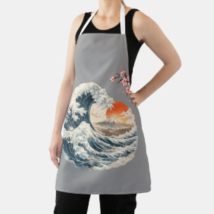 Tablier Fleur de Cerisier Grande Vague Japonaise