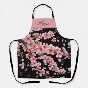 Tablier Fleur de cerisier japonais rose blush blanc