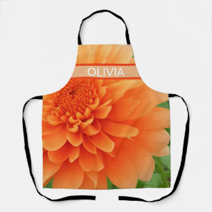 Tablier Fleur de dahlia orange en gros plan Floral 