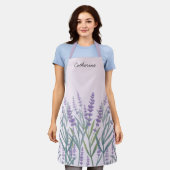 Tablier Fleur de Lavande Violette Aquarelle (Porté)