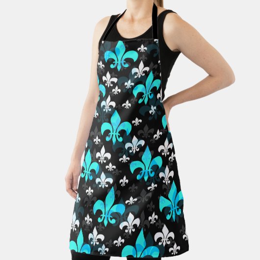 Tablier Fleur De Lis Blanc Bleu (Insitu)