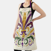 Tablier Fleur de lis jaune et vert violet (Insitu)