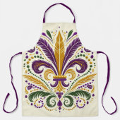 Tablier Fleur de lis jaune et vert violet (Recto)