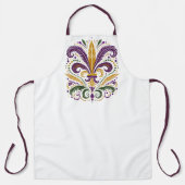 Tablier Fleur de lis jaune et vert violet (Recto)