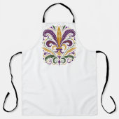 Tablier Fleur de lis jaune et vert violet (Recto)