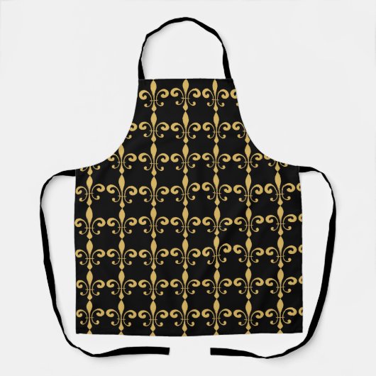 Tablier Fleur De Lis, modifier & ajouter du texte, Apron (Recto)