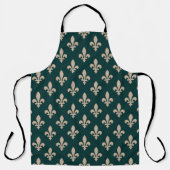 Tablier Fleur de Lis Motif, Royal French Creative on Green (Recto)