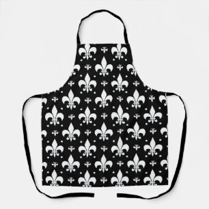 Tablier Fleur de lis noir design Motif