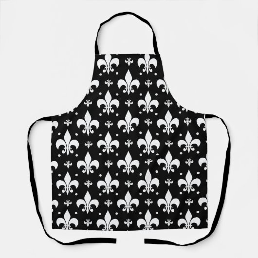 Tablier Fleur de lis noir design Motif (Recto)