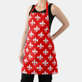 Tablier Fleur de lis rouge blanc (Insitu)