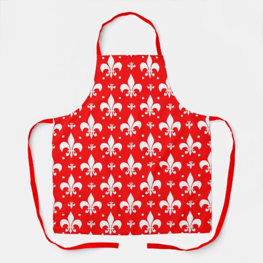 Tablier Fleur de lis rouge Motif (Recto)