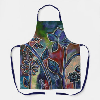 Tablier Fleur de Lotus Jardin fantasmagorique Art original