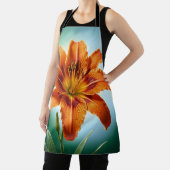 Tablier Fleur de lys orange vibrant en fleurs (Insitu)