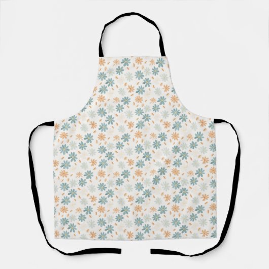 Tablier Fleur de marguerite transparente en bleu, orange e (Recto)