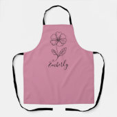 Tablier Fleur de naissance personnalisée avec nom de févri (Recto)