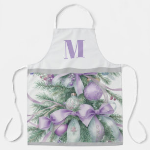 Tablier Fleur de Noël violet et vert