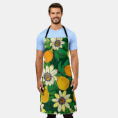 Tablier Fleur de Passionflower : Arrière - plan noir Vinta (Porté)