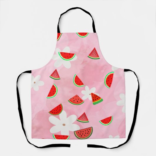 Tablier "Fleur de pastèque - Fun Summer Floral Patch" (Recto)