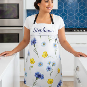 Tablier Fleur de pavot et bleuet sauvage lumineux personna