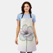 Tablier Fleur de pavot pastel délicate (Porté)