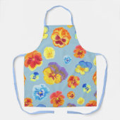 Tablier fleur de pensée bleue printanière colorée (Recto)