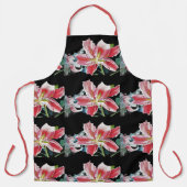 Tablier Fleur de Shabit Rouge Lily Black floral Cuisine Ap (Recto)