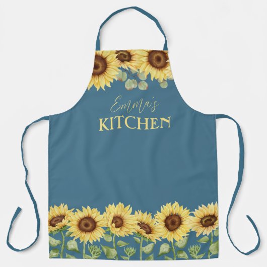 Tablier Fleur de soleil de la campagne jaune (Recto)