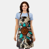 Tablier Fleur de vache à la campagne et Empreinte de léopa (Porté)