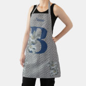 Tablier Fleur d'Hibiscus Monogramme Initiale B Nom   (Insitu)