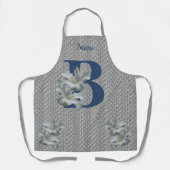 Tablier Fleur d'Hibiscus Monogramme Initiale B Nom   (Recto)