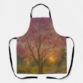 Tablier Fleur d'or - Peinture de jardin couché de soleil (Recto)