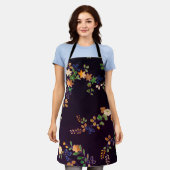 Tablier Fleur et feuille d'automne, design japonais (Porté)