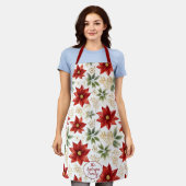 Tablier Fleur florale Poinsettia élégant Noël (Porté)