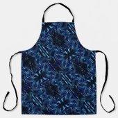 Tablier Fleur formée et papillon en miroir en bleu foncé (Recto)