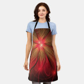 Tablier Fleur fractale de fansy rouge (Porté)