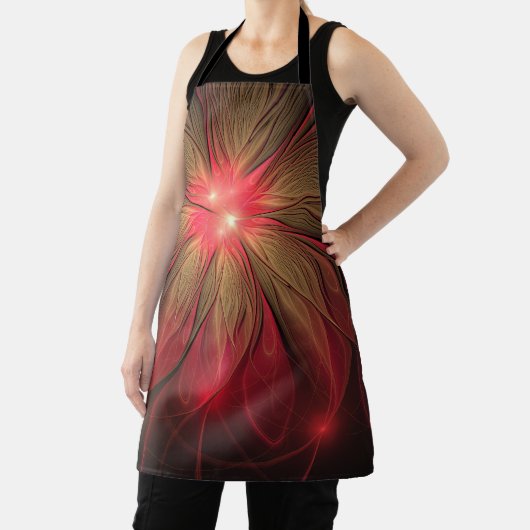 Tablier Fleur fractale de fansy rouge (Insitu)