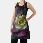 Tablier Fleur fractale grise et pourpre moderne abstraite (Insitu)